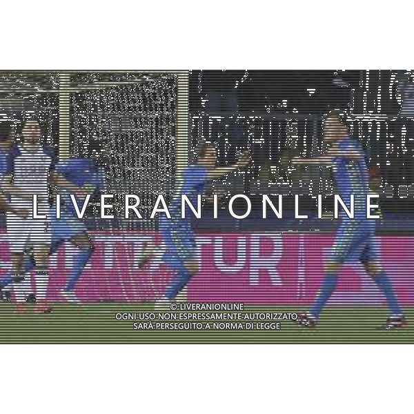 Jacopo Fazzini of Empoli FC celebrates after scoring goal during Empoli FC vs Hellas Verona FC, 38° Serie A Enilive 2024-25 game at Carlo Castellani stadium in Empoli (FI), Italy, on May 25, 2025. (Photo by Davide Casentini)- AGENZIA ALDO LIVERANI SAS