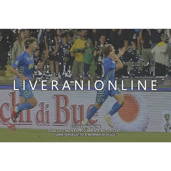 Jacopo Fazzini of Empoli FC celebrates after scoring goal during Empoli FC vs Hellas Verona FC, 38° Serie A Enilive 2024-25 game at Carlo Castellani stadium in Empoli (FI), Italy, on May 25, 2025. (Photo by Davide Casentini)- AGENZIA ALDO LIVERANI SAS