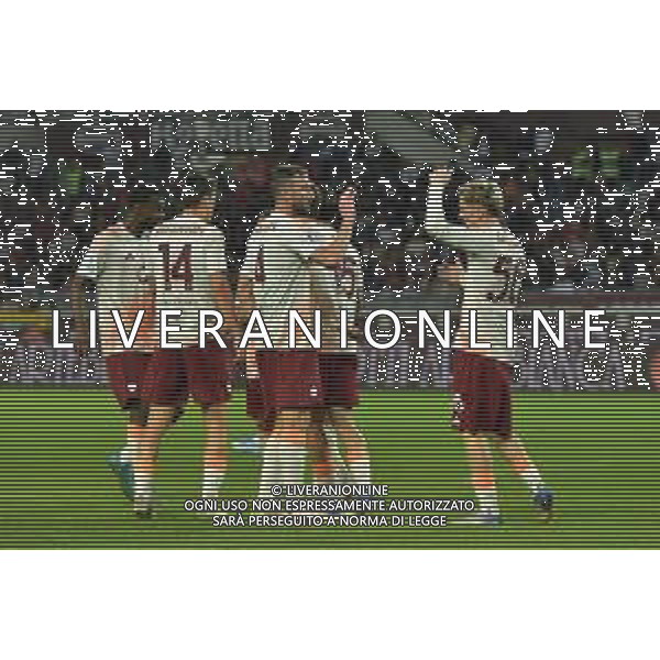 TVMV-Torino 25.05.2025 Stadio Grande Torino @Manuela Viganti/Ag. Aldo Liverani sas Torino vs Roma Campionato Calcio Serie A Enilive 2024/2025 38a giornata Nella foto: esultanza roma dopo il gol di alexis saelemaekers ©TVMV Viganti - AGENZIA ALDO LIVERANI SAS