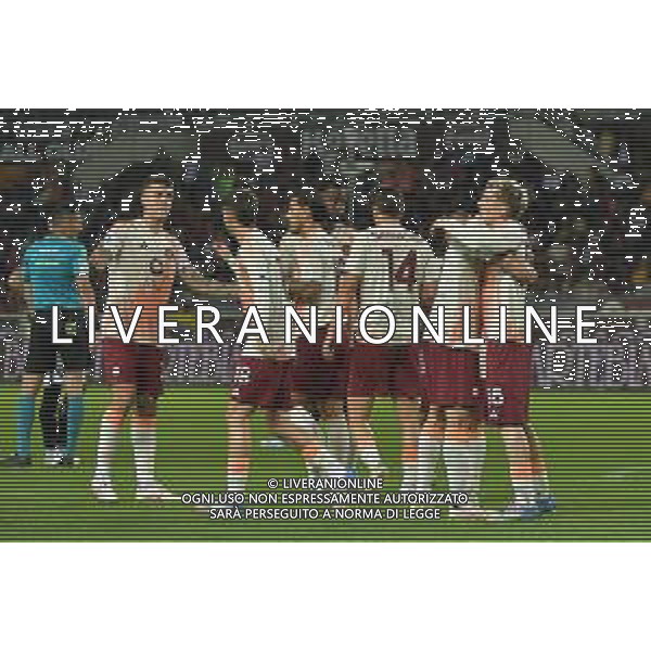 TVMV-Torino 25.05.2025 Stadio Grande Torino @Manuela Viganti/Ag. Aldo Liverani sas Torino vs Roma Campionato Calcio Serie A Enilive 2024/2025 38a giornata Nella foto: esultanza roma dopo il gol di alexis saelemaekers ©TVMV Viganti - AGENZIA ALDO LIVERANI SAS