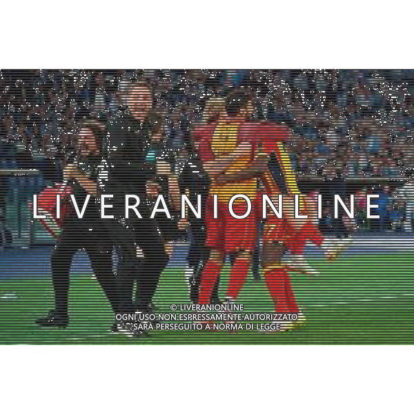 TVEM May 25, 2025 Roma, Italy - SS Lazio vs US Lecce - Italian soccer serie A 2024/25 - Olympic Stadium. In the pic: players of US Lecce celebrates the victory ©TVEM Emmanuele Mastrodonato - AGENZIA ALDO LIVERANI SAS
