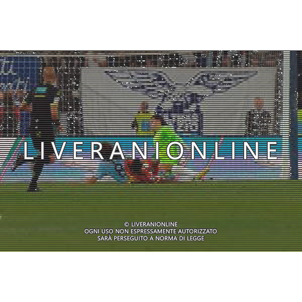 TVEM May 25, 2025 Roma, Italy - SS Lazio vs US Lecce - Italian soccer serie A 2024/25 - Olympic Stadium. In the pic: Lassana Coulibaly of US Lecce scores a goal of 0-1 ©TVEM Emmanuele Mastrodonato - AGENZIA ALDO LIVERANI SAS