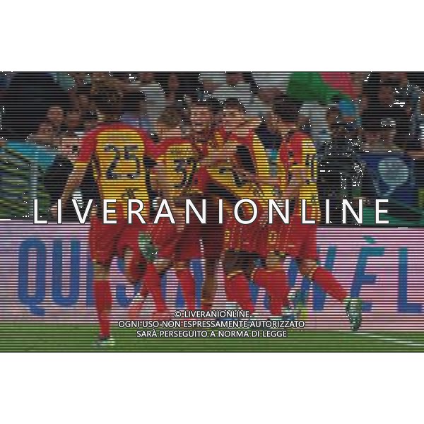 TVEM May 25, 2025 Roma, Italy - SS Lazio vs US Lecce - Italian soccer serie A 2024/25 - Olympic Stadium. In the pic: Lassana Coulibaly of US Lecce celebrates after scoring a goal with teammates ©TVEM Emmanuele Mastrodonato - AGENZIA ALDO LIVERANI SAS