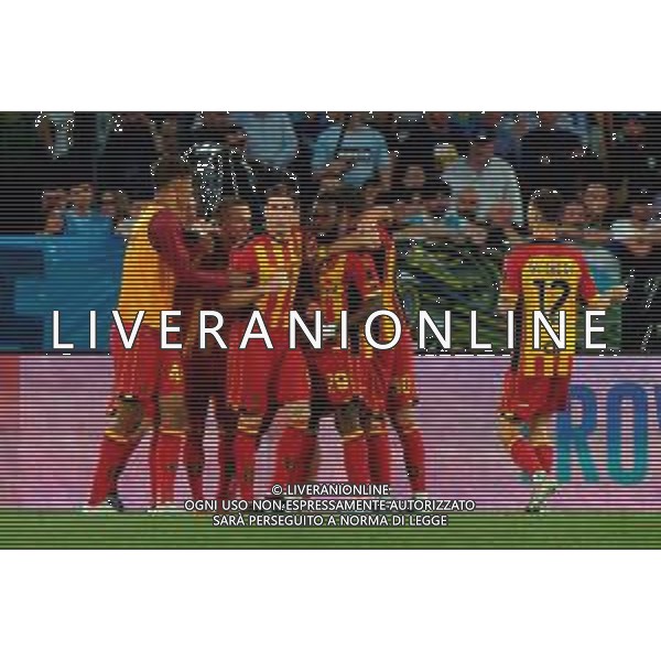 TVEM May 25, 2025 Roma, Italy - SS Lazio vs US Lecce - Italian soccer serie A 2024/25 - Olympic Stadium. In the pic: Lassana Coulibaly of US Lecce celebrates after scoring a goal with teammates ©TVEM Emmanuele Mastrodonato - AGENZIA ALDO LIVERANI SAS