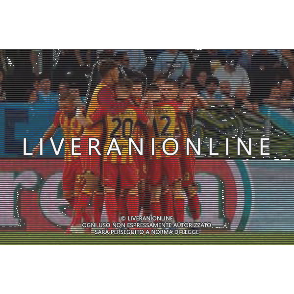 TVEM May 25, 2025 Roma, Italy - SS Lazio vs US Lecce - Italian soccer serie A 2024/25 - Olympic Stadium. In the pic: Lassana Coulibaly of US Lecce celebrates after scoring a goal with teammates ©TVEM Emmanuele Mastrodonato - AGENZIA ALDO LIVERANI SAS