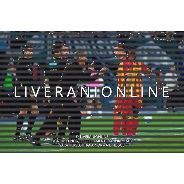 TVEM May 25, 2025 Roma, Italy - SS Lazio vs US Lecce - Italian soccer serie A 2024/25 - Olympic Stadium. In the pic: coach Marco Giampaolo of US Lecce and Nikola Krstovic of US Lecce ©TVEM Emmanuele Mastrodonato - AGENZIA ALDO LIVERANI SAS