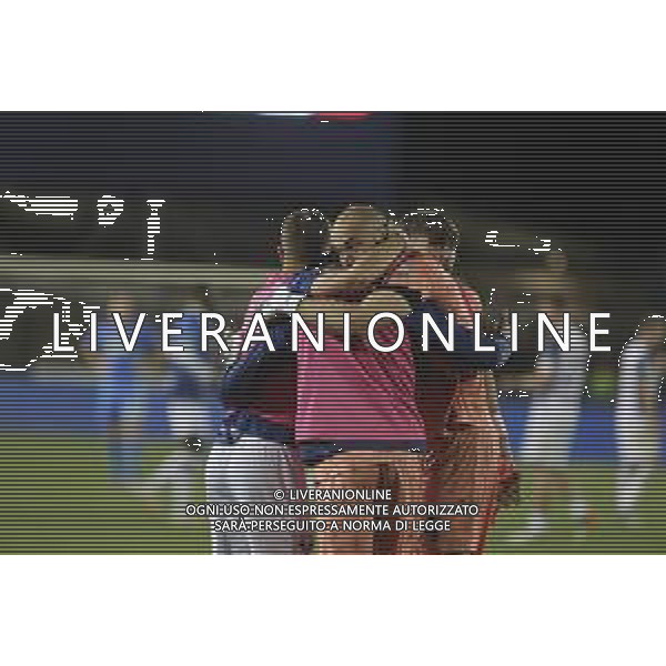 Hellas Veorna players celebrate the victory at the end of Empoli FC vs Hellas Verona FC, 38° Serie A Enilive 2024-25 game at Carlo Castellani stadium in Empoli (FI), Italy, on May 25, 2025. (Photo by Davide Casentini) - AGENZIA ALDO LIVERANI SAS