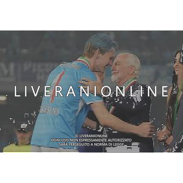 23-05-2025 NAPOLI-CAMPIONATO DI CALCIO SERIE A NAPOLI CAGLIARI NELLA FOTO: FESTA SCUDETTO, Scott McTominay AURELIO DE LAURENTIIS FOTO MOSCA \AGENZIA LIVERANI SAS