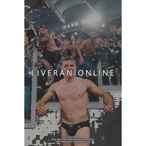 TVEM May 25, 2025 Roma, Italy - SS Lazio vs US Lecce - Italian soccer serie A 2024/25 - Olympic Stadium. In the pic: Nikola Krstovic of US Lecce celebrates the victory ©TVEM Emmanuele Mastrodonato - AGENZIA ALDO LIVERANI SAS