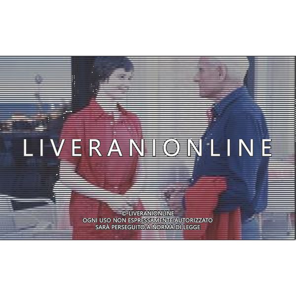DIAP-RETROSPETTIVA ALBERTO MORAVIA SCRITTORE NELLA FOTO ALBERTO MORAVIA A VENEZIA NLL\'ANNO 1979 CON ISABELLA ROSSELLINI AG ALDO LIVERANI SAS 