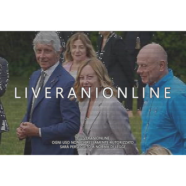 Roma - 26 Maggio 2025 Il Presidente del Consiglio dei Ministri, Giorgia Meloni, partecipa alla ‘Presentazione ufficiale dei trofei della Louis Vuitton Cup e dell\'America\'s Cup‘ Nella Foto: Andrea Abodi, Giorgia Meloni, Grant Dalton  Andrea Bracaglia- AGENZIA ALDO LIVERANI SAS