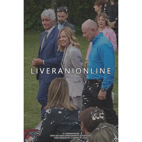 Roma - 26 Maggio 2025 Il Presidente del Consiglio dei Ministri, Giorgia Meloni, partecipa alla ‘Presentazione ufficiale dei trofei della Louis Vuitton Cup e dell\'America\'s Cup‘ Nella Foto: Andrea Abodi, Giorgia Meloni, Grant Dalton  Andrea Bracaglia- AGENZIA ALDO LIVERANI SAS