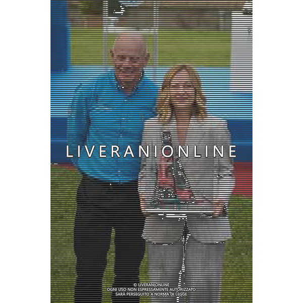 Roma - 26 Maggio 2025 Il Presidente del Consiglio dei Ministri, Giorgia Meloni, partecipa alla ‘Presentazione ufficiale dei trofei della Louis Vuitton Cup e dell\'America\'s Cup‘ Nella Foto: Grant Dalton, Giorgia Meloni  Andrea Bracaglia- AGENZIA ALDO LIVERANI SAS