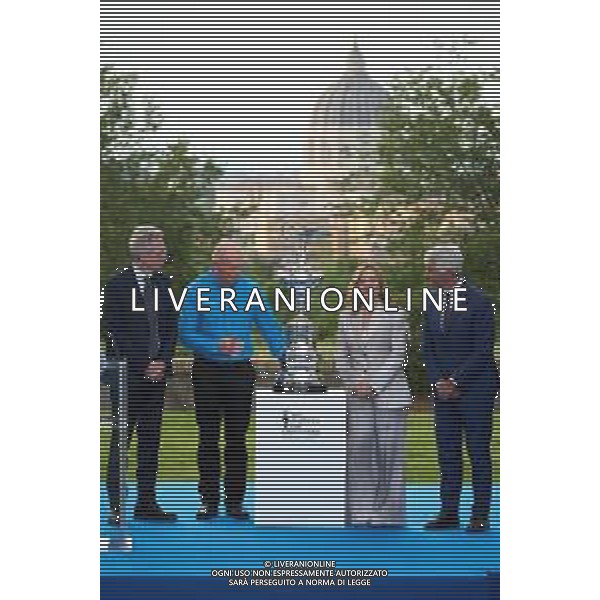 Roma - 26 Maggio 2025 Il Presidente del Consiglio dei Ministri, Giorgia Meloni, partecipa alla ‘Presentazione ufficiale dei trofei della Louis Vuitton Cup e dell\'America\'s Cup‘ Nella Foto: Gaetano Manfredi, Grant Dalton, Giorgia Meloni, Andrea Abodi  Andrea Bracaglia- AGENZIA ALDO LIVERANI SAS