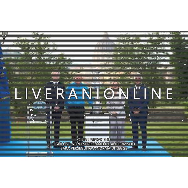 Roma - 26 Maggio 2025 Il Presidente del Consiglio dei Ministri, Giorgia Meloni, partecipa alla ‘Presentazione ufficiale dei trofei della Louis Vuitton Cup e dell\'America\'s Cup‘ Nella Foto: Gaetano Manfredi, Grant Dalton, Giorgia Meloni, Andrea Abodi  Andrea Bracaglia- AGENZIA ALDO LIVERANI SAS
