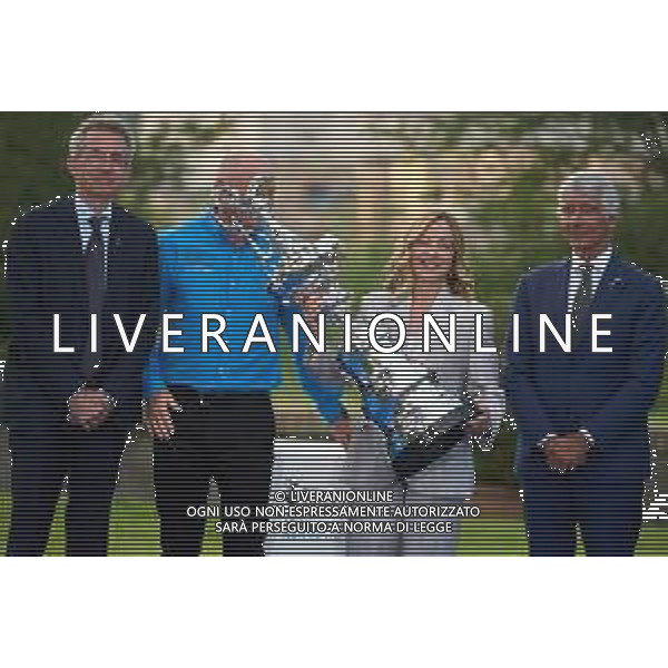 Roma - 26 Maggio 2025 Il Presidente del Consiglio dei Ministri, Giorgia Meloni, partecipa alla ‘Presentazione ufficiale dei trofei della Louis Vuitton Cup e dell\'America\'s Cup‘ Nella Foto: Gaetano Manfredi, Grant Dalton, Giorgia Meloni, Andrea Abodi  Andrea Bracaglia- AGENZIA ALDO LIVERANI SAS