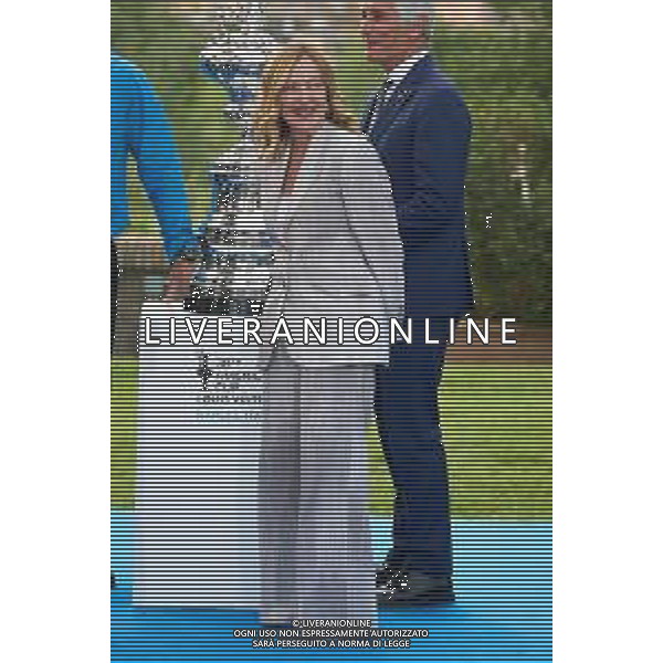 Roma - 26 Maggio 2025 Il Presidente del Consiglio dei Ministri, Giorgia Meloni, partecipa alla ‘Presentazione ufficiale dei trofei della Louis Vuitton Cup e dell\'America\'s Cup‘ Nella Foto: Giorgia Meloni, Andrea Abodi  Andrea Bracaglia- AGENZIA ALDO LIVERANI SAS