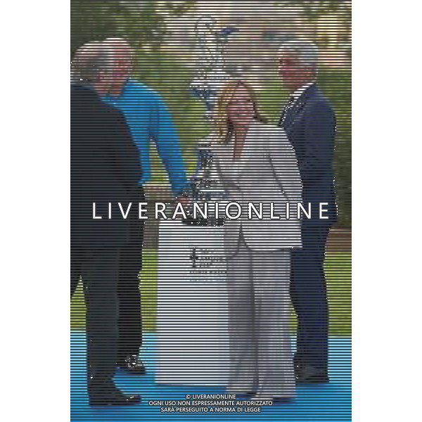 Roma - 26 Maggio 2025 Il Presidente del Consiglio dei Ministri, Giorgia Meloni, partecipa alla ‘Presentazione ufficiale dei trofei della Louis Vuitton Cup e dell\'America\'s Cup‘ Nella Foto: Giorgia Meloni, Andrea Abodi  Andrea Bracaglia- AGENZIA ALDO LIVERANI SAS