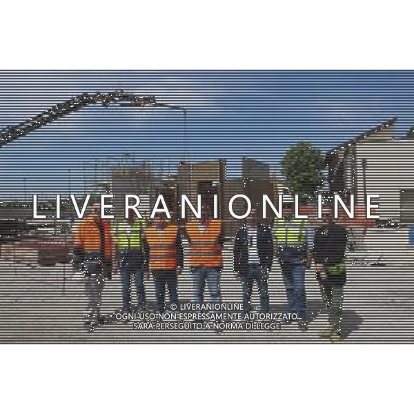 IMOLA (SESTO IMOLESE) 28 05 2025 VISITA DEL CANTIERE DELLA NUOVA SCUOLA DI SESTO IMOLESE NELLA FOTO PRESENTI SINDACO DI IMOLA MARCO PANIERI,ASSESSORE PIERANGELO RAFFINI,NICOLA PAOLUCCI SECONDO DA SINISTRA PADRONE DELLA AZIENDA COSTRUTRICE DELLA SCUOLA FOTO GIANNI SANNA-AG ALDO LIVERANI SAS