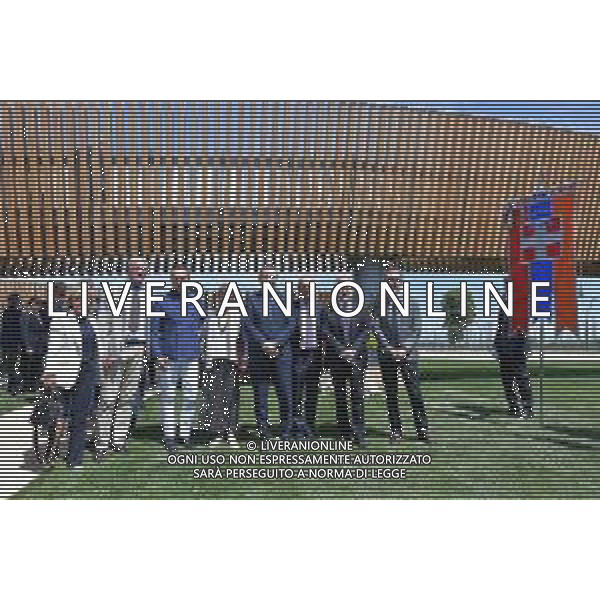 TVMV-Torino 19.05.2025 Continassa @Manuela Viganti /Ag. Aldo Liverani sas Verso Altrove In Memory Of Heysel 4oth Anniversary Nella foto: martina chiarelli assessore del turismo e sport, sergio brio, alberto cirio, stefano lo russo, maurizio scanavino, gianluca ferrero e mimmo carretta assessore dello sport ©TVMV Viganti - AGENZIA ALDO LIVERANI SAS