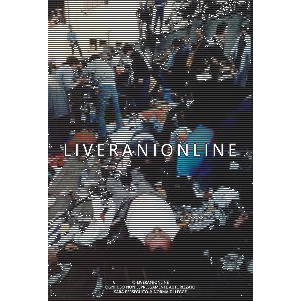 FINALE DI COPPA CAMPIONI JUVENTUS-LIVERPOOL A BRUXELLES STADIO HEYSEL 29/05/1985 NELLA FOTO LA TRAGEDIA CON TRENTANOVE VITTIME AGENZIA GIOVANNI LIVERANI-ALDO LIVERANI S A S