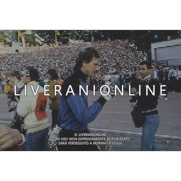 Juventus - Liverpool finale Champions League Stadio Heysel di Bruxelles 29/05/1985 nella foto Stefano Tacconi in campo per calmare i tifosi dopo gli incidenti ph archivio agenzia aldo liverani