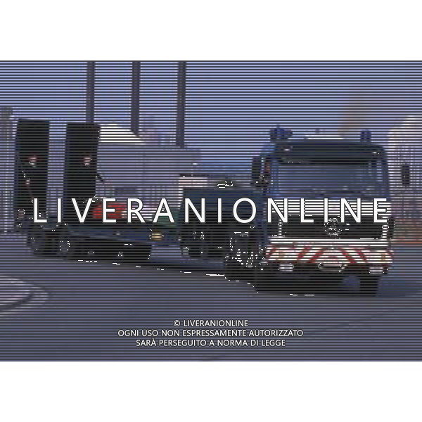 La strage dell\'Heysel fu una tragedia avvenuta il 29 maggio 1985, poco prima dell\'inizio della finale di Coppa dei Campioni di calcio tra Juventus e Liverpool allo stadio Heysel di Bruxelles MELLA FOTO LE BARE SUL CAMION PER IL TRASPORTO IN AEREOPORTO AG ALDO LIVERANI SAS