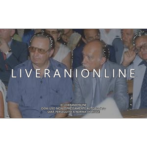 DIAP-RETROSPETTIVA GIORGIO ALMIRANTE POLITICO NELLA FOTO GIORGIO ALMIRANTEA PREDAPPIO NELL\'ANNO 1983 CON ROMANO MUSSOLINI AG ALDO LIVERANI SAS