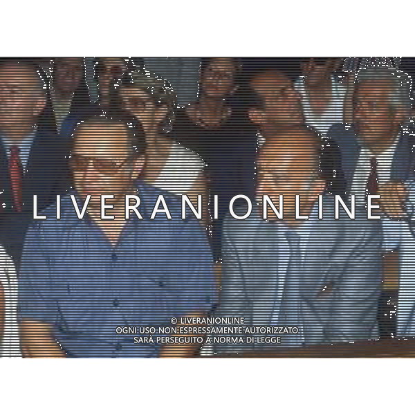 DIAP-RETROSPETTIVA GIORGIO ALMIRANTE POLITICO NELLA FOTO GIORGIO ALMIRANTEA PREDAPPIO NELL\'ANNO 1983 CON ROMANO MUSSOLINI AG ALDO LIVERANI SAS