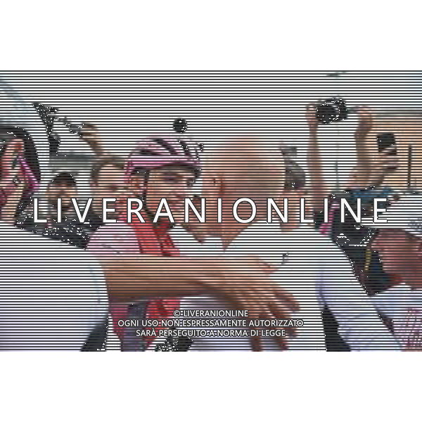 31-05-2025 Giro D\'italia; Tappa 20 Verres - Sestriere; 2025, Uae Team Emirates - Xrg; Del Toro Romero, Isaac; Gianetti, Mauro; Sestriere; ©SIROTTI - AGENZIA ALDO LIVERANI SAS