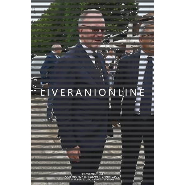 TVRG Funerale Pellegrini nella foto Karl Heinz Rumenigge Milano 04-06-2025 Funerale di Ernesto Pellegrini presso la Basilica di Sant\'Ambrogio foto Roberto Garavaglia/Agenzia Aldo Liverani sas