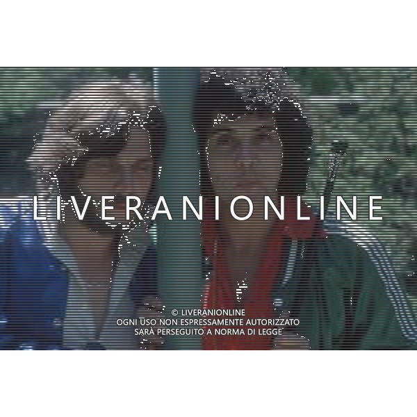 DIAP-RETROSPETTIVA PATRICK HERNANDEZ CANTANTE NELLA FOTO PATRCK HERNANDEZ NELL\'ANNO 1979 CON HERVE THOLANCE AG ALDO LIVERANI SAS