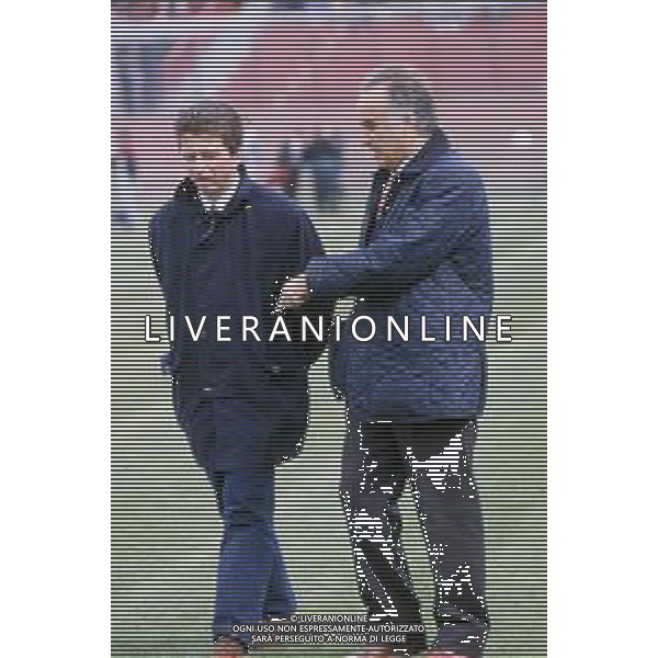 DIAP-RETROSPETTIVA UGO TOMEAZZI ALLENATORE MANTOVA CALCIO NELLA FOTO UGO TOMEAZZI ALLENATORE MANTOVA CALCIO NELL\'ANNO 1992-1994 CON BENIAMINO VIGNOLA AG ALDO LIVERANI SAS