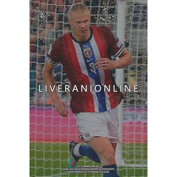 TVEM June 06, 2025 Oslo, Norway - Norway vs Italy - FIFA World Cup 2026 European Qualifier - Ullevaal Stadion. In the pic: Erling Haaland of Norway celebrates after scoring a goal ©Emmanuele Mastrodonato - AGENZIA ALDO LIVERANI SAS