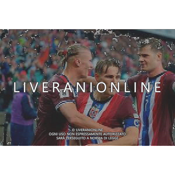 TVEM June 06, 2025 Oslo, Norway - Norway vs Italy - FIFA World Cup 2026 European Qualifier - Ullevaal Stadion. In the pic: Erling Haaland of Norway celebrates after scoring a goal with teammates ©Emmanuele Mastrodonato - AGENZIA ALDO LIVERANI SAS