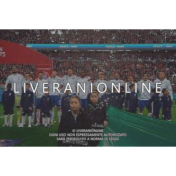 TVEM June 06, 2025 Oslo, Norway - Norway vs Italy - FIFA World Cup 2026 European Qualifier - Ullevaal Stadion. In the pic: Players of Italy line up during the National Anthems foto emmanuele mastrodonato-ag aldo liverani sas