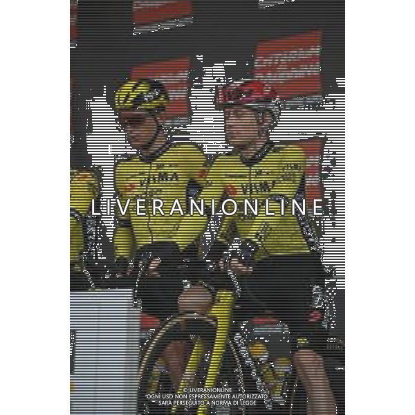 08-06-2025 Criterium Du Dauphine Libere; Tappa 01 Domerat - Montlucon; 2025, Visma - Lease A Bike; Vingegaard, Jonas; Kuss, Sepp; Domerat; ©SIROTTI - AGENZIA ALDO LIVERANI SAS