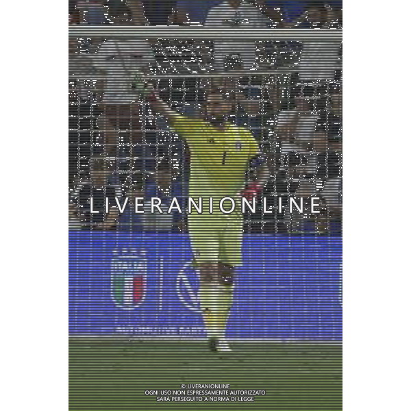 Gianluigi Donnarumma of Italy gestures during Italy vs Moldova, European Qualifier, 2nd group match, game at Mapei Stadium - Città del Tricolore in Reggio nell\'Emilia (RE), Italy, on June 09, 2025. (Photo by Davide Casentini)- AGENZIA ALDO LIVERANI SAS