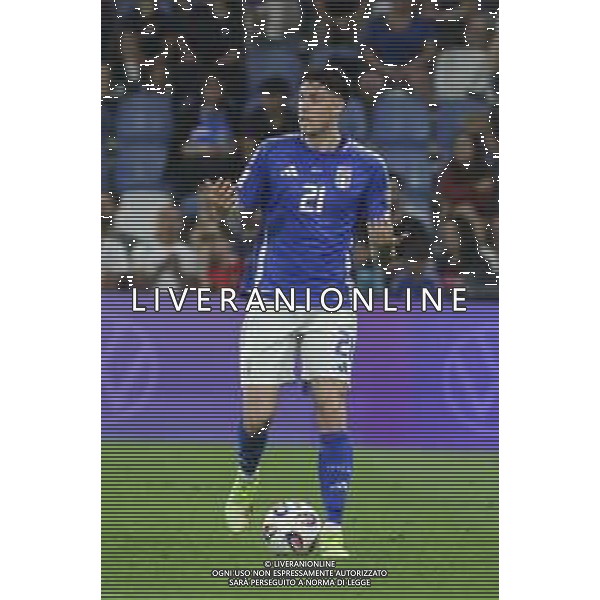 Alessandro Bastoni of Italy play the ball during Italy vs Moldova, European Qualifier, 2nd group match, game at Mapei Stadium - Città del Tricolore in Reggio nell\'Emilia (RE), Italy, on June 09, 2025. (Photo by Davide Casentini)- AGENZIA ALDO LIVERANI SAS