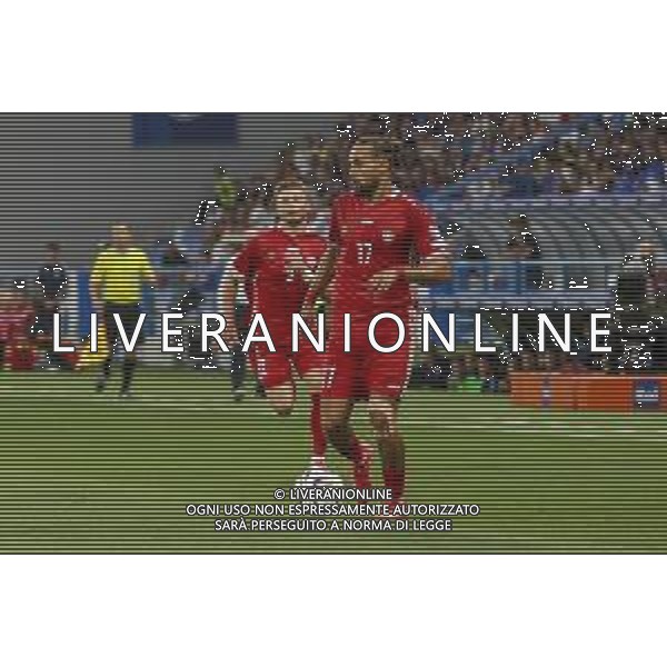 Virgiliu Postolachi of Moldova play the ball during Italy vs Moldova, European Qualifier, 2nd group match, game at Mapei Stadium - Città del Tricolore in Reggio nell\'Emilia (RE), Italy, on June 09, 2025. (Photo by Davide Casentini)- AGENZIA ALDO LIVERANI SAS