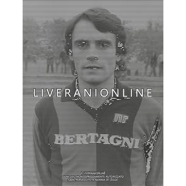 ST-RETROSPETTIVA FRANCO COLOMBA CALCIATORE E ALLENATORE NELLA FOTO FRANCO COLOMBA CON LA MAGLIA DEL BOLOGNA CALCIO AG ALDO LIVERANI SAS
