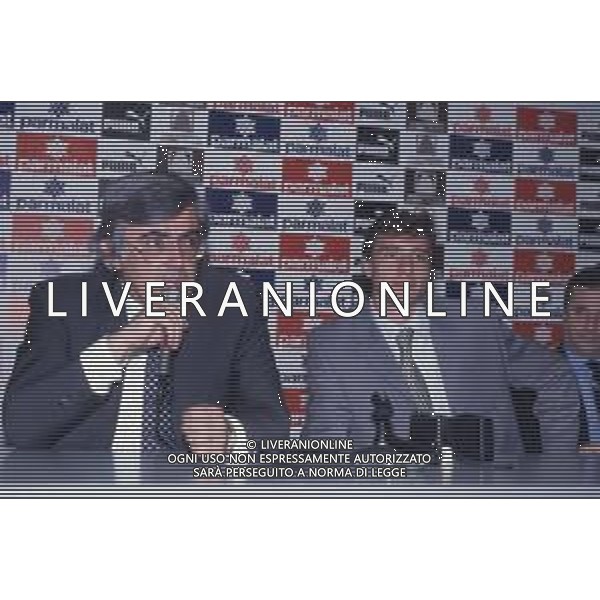 DIAP-RETROSPETTIVA ENRICO CHIESA CALCIATORE NELLA FOTO ENRICO CHIESA PRESENTAZIONE AL PARMA CALCIO NELL\'ANNO 1996 CON GIORGIO PEDRANESCHI AG ALDO LIVERANI SAS