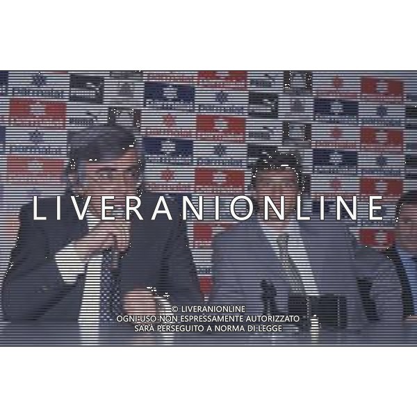 DIAP-RETROSPETTIVA ENRICO CHIESA CALCIATORE NELLA FOTO ENRICO CHIESA PRESENTAZIONE AL PARMA CALCIO NELL\'ANNO 1996 CON GIORGIO PEDRANESCHI AG ALDO LIVERANI SAS