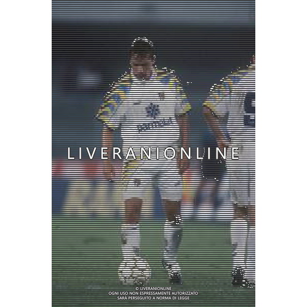 DIAP-RETROSPETTIVA ENRICO CHIESA CALCIATORE NELLA FOTO ENRICO CHIESA CON LA MAGLIA DEL PARMA CALCIO AG ALDO LIVERANI SAS