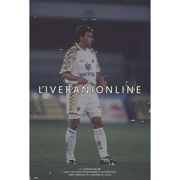DIAP-RETROSPETTIVA ENRICO CHIESA CALCIATORE NELLA FOTO ENRICO CHIESA CON LA MAGLIA DEL PARMA CALCIO AG ALDO LIVERANI SAS