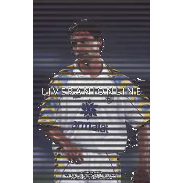 DIAP-RETROSPETTIVA ENRICO CHIESA CALCIATORE NELLA FOTO ENRICO CHIESA CON LA MAGLIA DEL PARMA CALCIO AG ALDO LIVERANI SAS