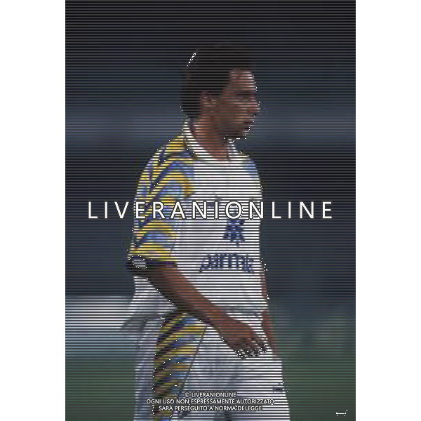 DIAP-RETROSPETTIVA ENRICO CHIESA CALCIATORE NELLA FOTO ENRICO CHIESA CON LA MAGLIA DEL PARMA CALCIO AG ALDO LIVERANI SAS