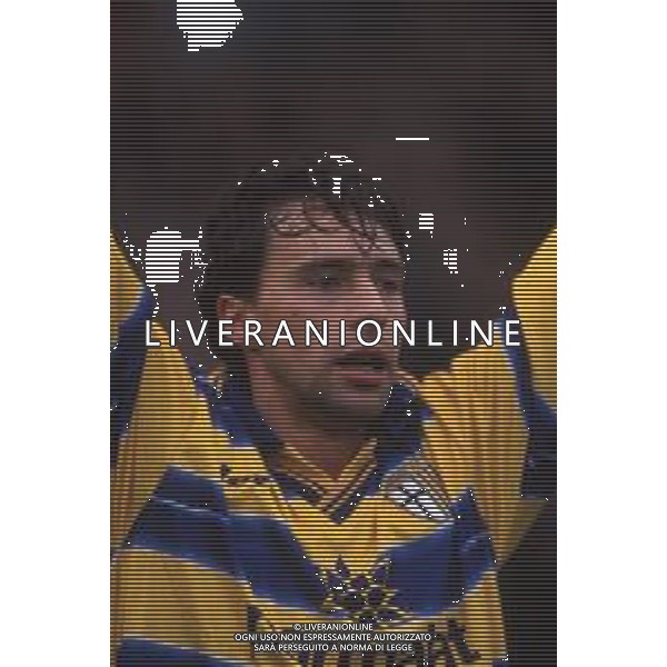 DIAP-RETROSPETTIVA ENRICO CHIESA CALCIATORE NELLA FOTO ENRICO CHIESA CON LA MAGLIA DEL PARMA CALCIO AG ALDO LIVERANI SAS