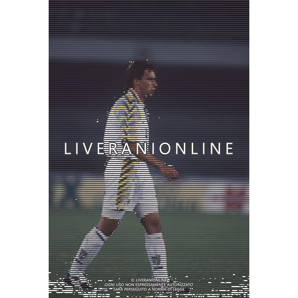 DIAP-RETROSPETTIVA ENRICO CHIESA CALCIATORE NELLA FOTO ENRICO CHIESA CON LA MAGLIA DEL PARMA CALCIO AG ALDO LIVERANI SAS