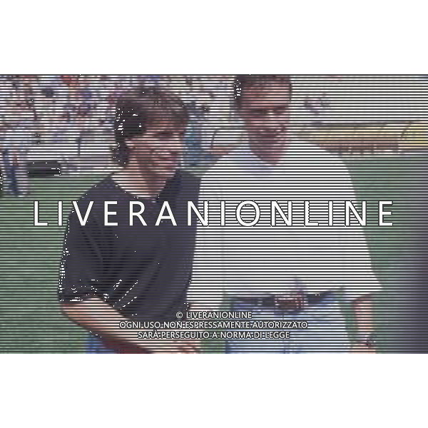 DIAP-RETROSPETTIVA ENRICO CHIESA CALCIATORE NELLA FOTO ENRICO CHIESA CON LA MAGLIA DEL PARMA CALCIO CON GIANFRANCO ZOLA AG ALDO LIVERANI SAS